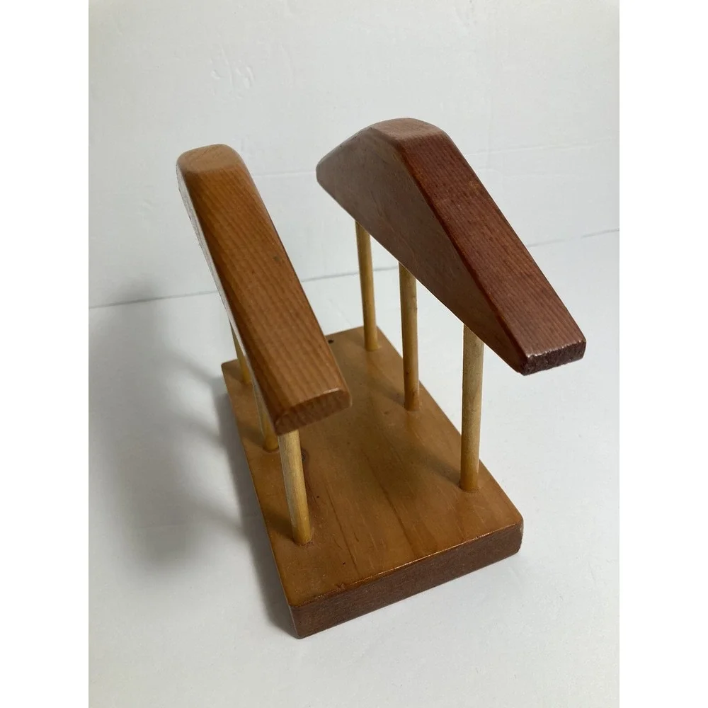 Napkin Holder Solid Wood Light Stained Homemade Vintage 6 x‎ 5.5 inches